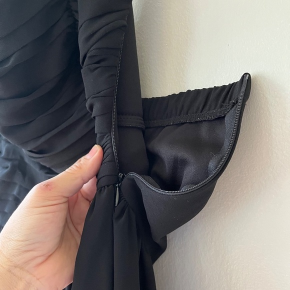 Forever 21 Size 14 Juniors Black Mini Lined Strapless Dress High Low Hem Zip - Picture 2 of 10